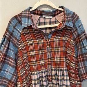 Talulah Colorful Plaid Flannel Button-Up Shirt